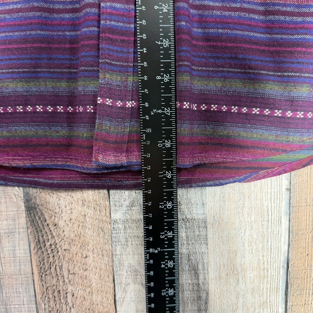 Billabong Western Aztec Shirt Men's Medium Striped Tribal Button Up Long Sleeve - Picture 8 of 8